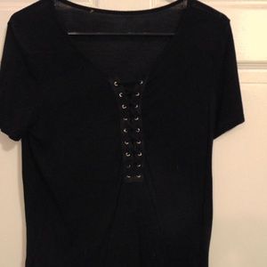 Black Cris Cross Top